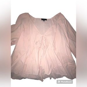 SBetro Pink Ruffled Flow Top - Pink - Size 3X